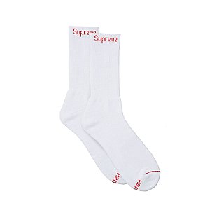 SUPREME x HANES - Meia UNIDADE "Branco" -NOVO-