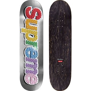 SUPREME - Shape de Skate Bling Box Logo "Platinum" -NOVO-