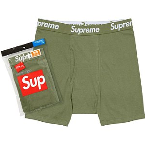 SUPREME x HANES - Cueca Boxer UNIDADE "Verde" -NOVO-