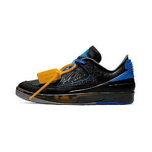 NIKE x OFF-WHITE - Air Jordan 2 Retro Low SP "Black/Blue" -NOVO-