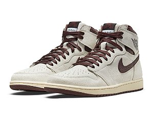 NIKE x A MA MANIÉRE - Air jordan 1 Retro High "Sail/Burgandy" (40,5 BR/ 9 US) -NOVO-