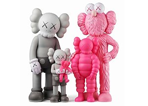 KAWS - Bonecos Family "Cinza/Rosa" -NOVO-