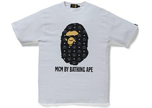 BAPE x MCM - Camiseta By Bathing "Branco/Preto" -NOVO-