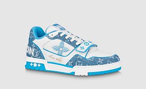 LOUIS VUITTON - LV Trainer "White/Blue" (40,5 BR/ 7,5 LV) -NOVO-