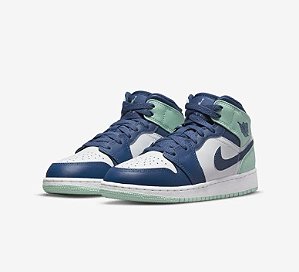 NIKE - Air Jordan 1 Mid GS "Blue Mint" -NOVO-