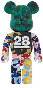 MEDICOM TOY x BAPE - Boneco Bearbrick 28Th Anniversary 1000% "Camo #4" -NOVO-