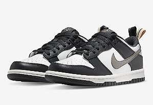 kids' nike dunk low gs white black