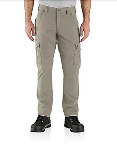 CARHARTT - Calça Rugged Flex Relaxed Fit Canvas Cargo Work Preto