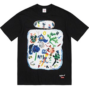 SUPREME x YOHJI YAMAMOTO - Camiseta Paint "Preto" -NOVO-