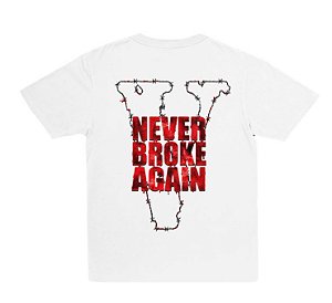 VLONE x NEVER BROKE AGAIN - Camiseta Haunted "Branco" -NOVO-