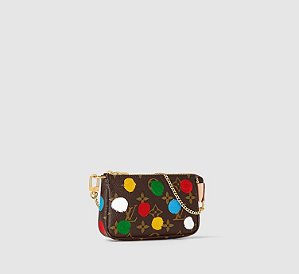 LOUIS VUITTON x YAYOI KUSAMA - Bolsa Mini Pochette "Marrom" -NOVO-