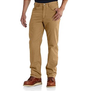 CARHARTT - Calça Jeans Flex Relaxed Fit Canvas 5-Pocket "Hickory" -NOVO-