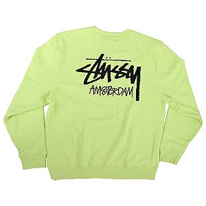 STUSSY x DOVER STREET MARKET - Moletom Crewneck Stock Amsterdam "Tea" -NOVO-