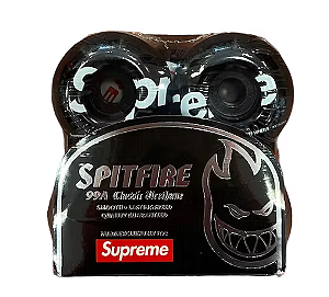 SUPREME x SPITFIRE - Rodas de Skate Wheels 53mm "Preto" (Kit c/4) -NOVO-
