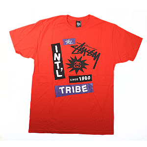 STUSSY - Camiseta 1980 Internacional "Vermelho" -NOVO-