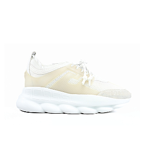 VERSACE - Chain Reaction "White Mesh Rubber Suede" -USADO-