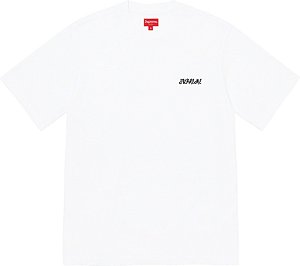 SUPREME - Camiseta Washed Script "Branco"-NOVO-