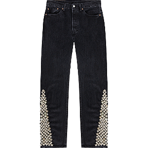 DENIM TEARS - Calça Jeans Rockers Studded "Preto" -NOVO-