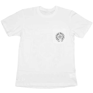 CHROME HEARTS - Camiseta Horse Shoe Miami Logo Pocket "Branco" -NOVO-