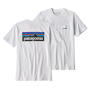PATAGONIA - Camiseta Pocket Logo Responsibilli "Branco" -NOVO-