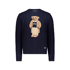 POLO RALPH LAUREN - Sweater Collegiate Bear Wool "Marinho" -NOVO-