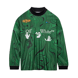 NIKE x OFF-WHITE - Camiseta Jersey Allover Print "Kelly Green" -NOVO-