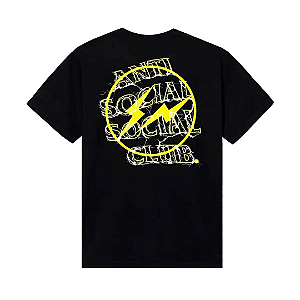ANTI SOCIAL SOCIAL CLUB x FRAGMENT - Camiseta Bolt FW23 "Preto/Amarelo" -NOVO-