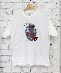 HANES COMFORT - Camiseta Dale Earnhardt JR #8 2002 "Branco" -VINTAGE-