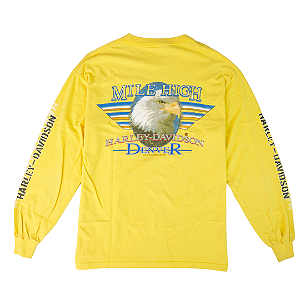 HARLEY DAVIDSON - Camiseta Manga Longa Mile High "Amarelo" -VINTAGE-
