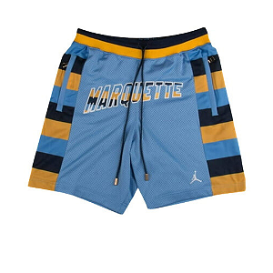 JUST DON X JORDAN -  Bermuda Collegiate Marquette: Golden Eagles "Azul/Amarelo" -NOVO-