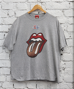 NFL - Camiseta Rolling Stones Super Bowl 2006 "Cinza" -VINTAGE-