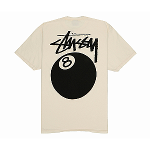 STUSSY - Camiseta 8 Ball Pigment Dyed "Natural" -NOVO-