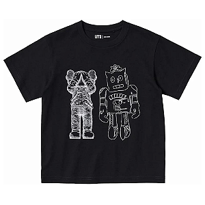KAWS x UNIQLO x ANDY WARHOL - Camiseta Graphic Robot "Preto" -NOVO-