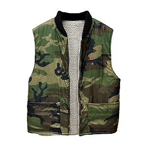 SUPREME - Colete Sherpa Fleece Reversible Work "Woodland Camo" -NOVO-