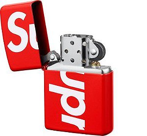 SUPREME x ZIPPO - Isqueiro Logo "Vermelho" -NOVO-