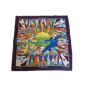 KAPITAL - Lenço Winter Olympis Peter Max - Figure Skating "Verde" -NOVO-