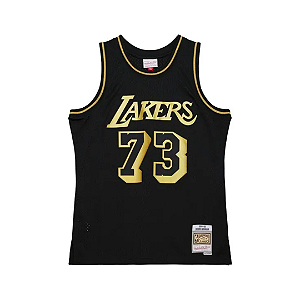 MITCHELL & NESS - Regata Jersey Black Gold Swingman Los Angeles 1998-99 Dennis Rodman "Preto" -NOVO-