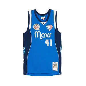MITCHELL & NESS - Regata Jersey Hof Dallas Mavericks Dirk Nowitzki "Azul" -NOVO-