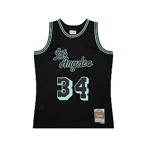 MITCHELL & NESS - Regata Jersey Glow In The Dark Swingman Los Angeles Lakers 1996-97 Shaquille O'Neal "Preto" -NOVO-