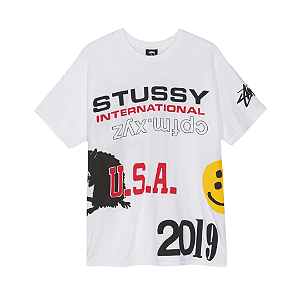 STUSSY x CACTUS PLANT FLEA MARKET - Camiseta 2019 USA "Branco" -NOVO-