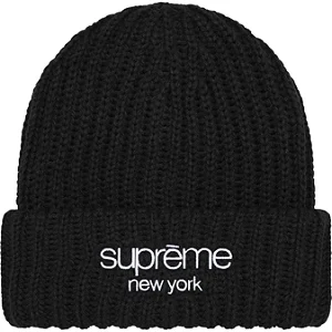 SUPREME - Touca Classic Logo Chunky Ribbed "Preto" -NOVO-