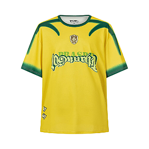 TRAVIS SCOTT - Camiseta Jersey Cactus Jack Soccer Brazil "Amarelo" -NOVO-