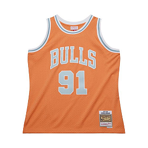 MITCHELL & NESS - Regata Jersey Swingman Chicago Bulls 1997-98 Dennis Rodman "Laranja" -NOVO-