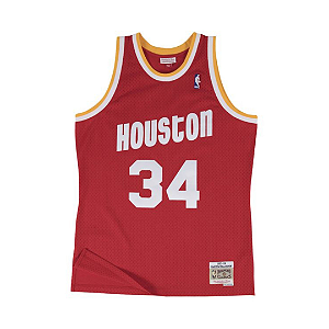 MITCHELL & NESS - Regata Jersey Houston Rockets Road 1993-94 Hakeem Olajuwon "Vermelho" -NOVO-