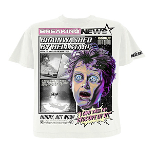 HELLSTAR - Camiseta Breaking News "Branco" -NOVO-