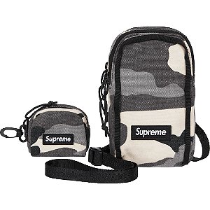 SUPREME - Bolsa Camera + Mini Bolsa "Camo Preto/Branco" -NOVO-
