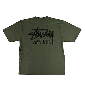 STUSSY - Camiseta Stock New York "Olive" -NOVO-
