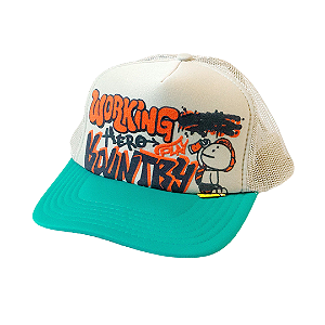 KAPITAL - Boné Trucker Working Hero "Bege/Azul" -NOVO-