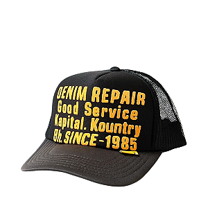 KAPITAL - Boné Denim Repair Service "Preto/Amarelo" -NOVO-