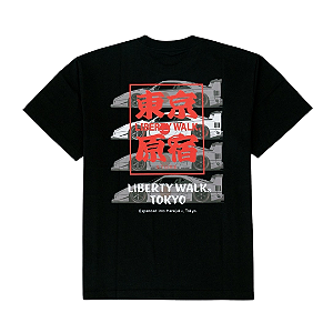 LIBERTY WALK - Camiseta Hinomaru F40 "Preto" -NOVO-